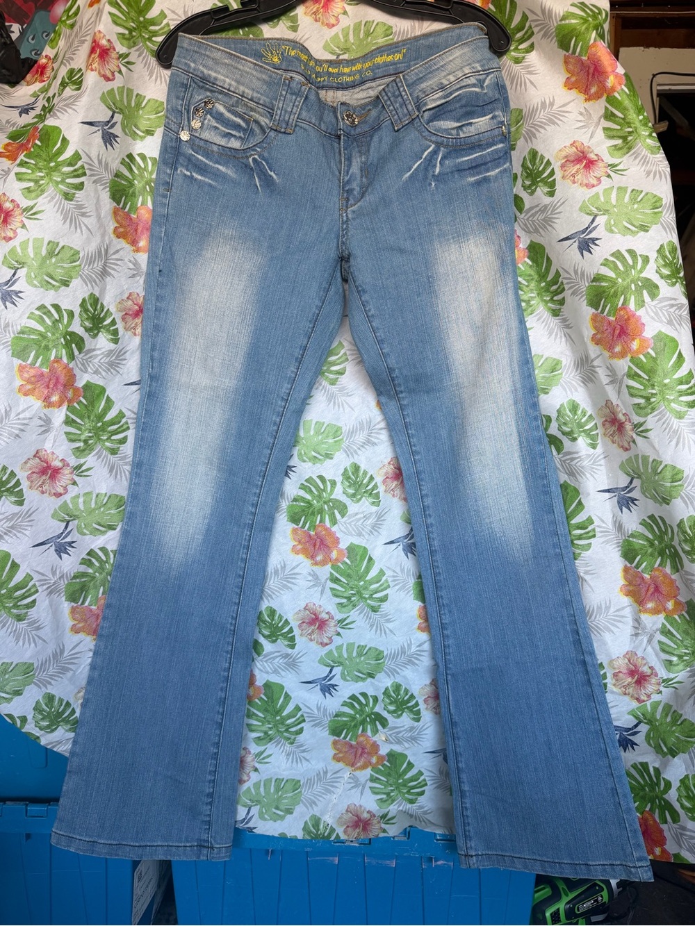 Women's Light Blue Flare Jeans - Classic Faded Denim